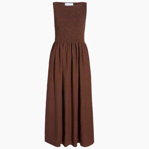 The Cosima Nap Dress - Chocolate Tonal Seersucker (S)